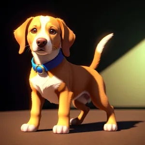 Cute Beagle Puppy Poses for Studio Portrait