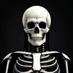Horrifying Skull Sculpture with Skeleton Anatomy