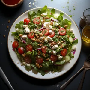 Fresh and Healthy Vegetable Plate with Legumes