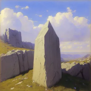 Megalithic Stone Monument Against Heavenly Sky