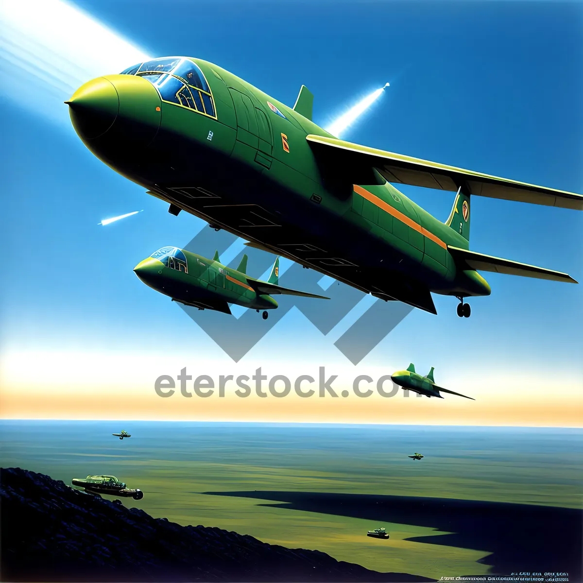 Picture of Jet Aircraft Soaring Through the Sky