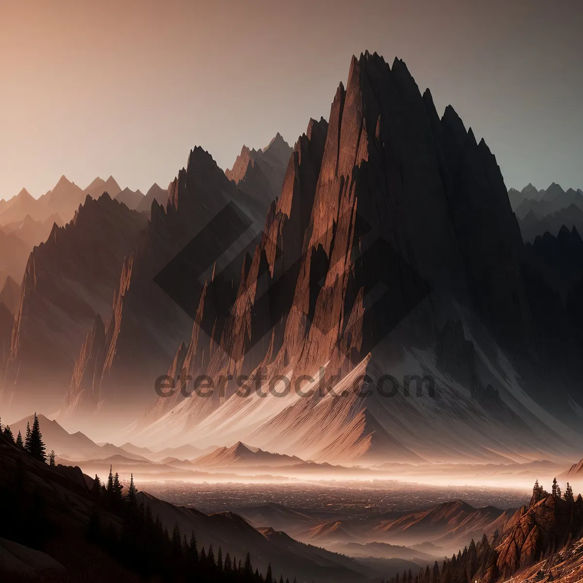 Picture of Serene Alpine Majesty: A Breath-taking Mountain Scenery
