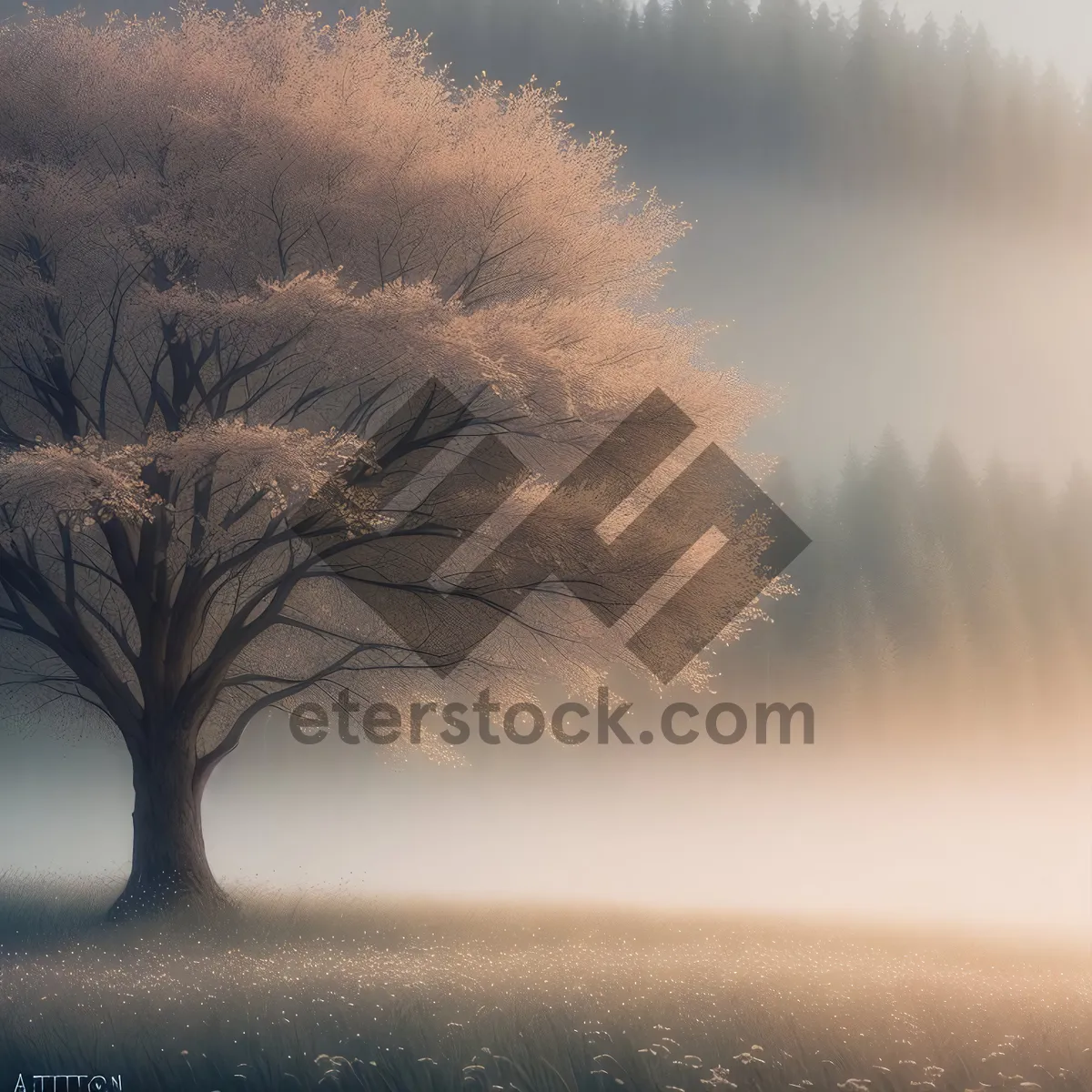 Picture of Golden Sunset Over the Serene Countryside