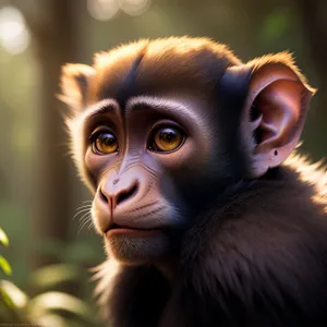 Adorable Orangutan Baby in the Jungle