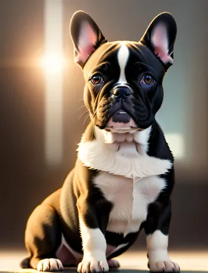 Playful Boxer Puppy with Muzzle Restraint