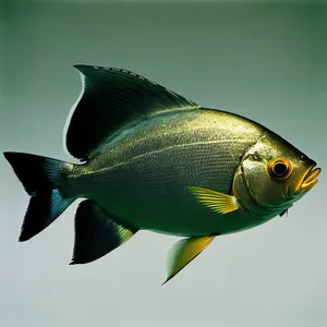 Colorful Finned Fish in Aquarium