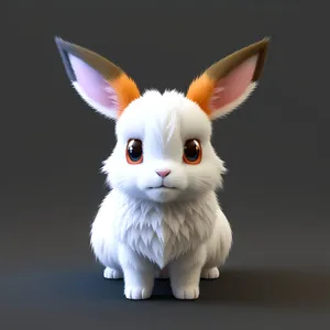 Furry Bunny with Cute Fluffy Ears
