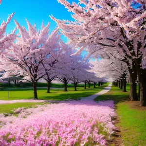 Colorful Blossoming Western Redbud in Park