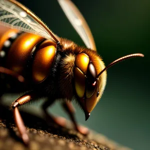 Vibrant Garden Wasp in Close-up