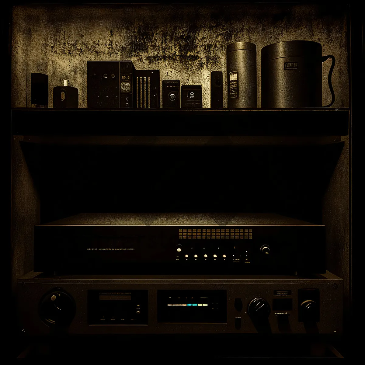 Picture of Modern Home Audio Amplifier and Tape Player