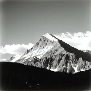 Sky-high Mountain Ice Landscape with Crystal Brush