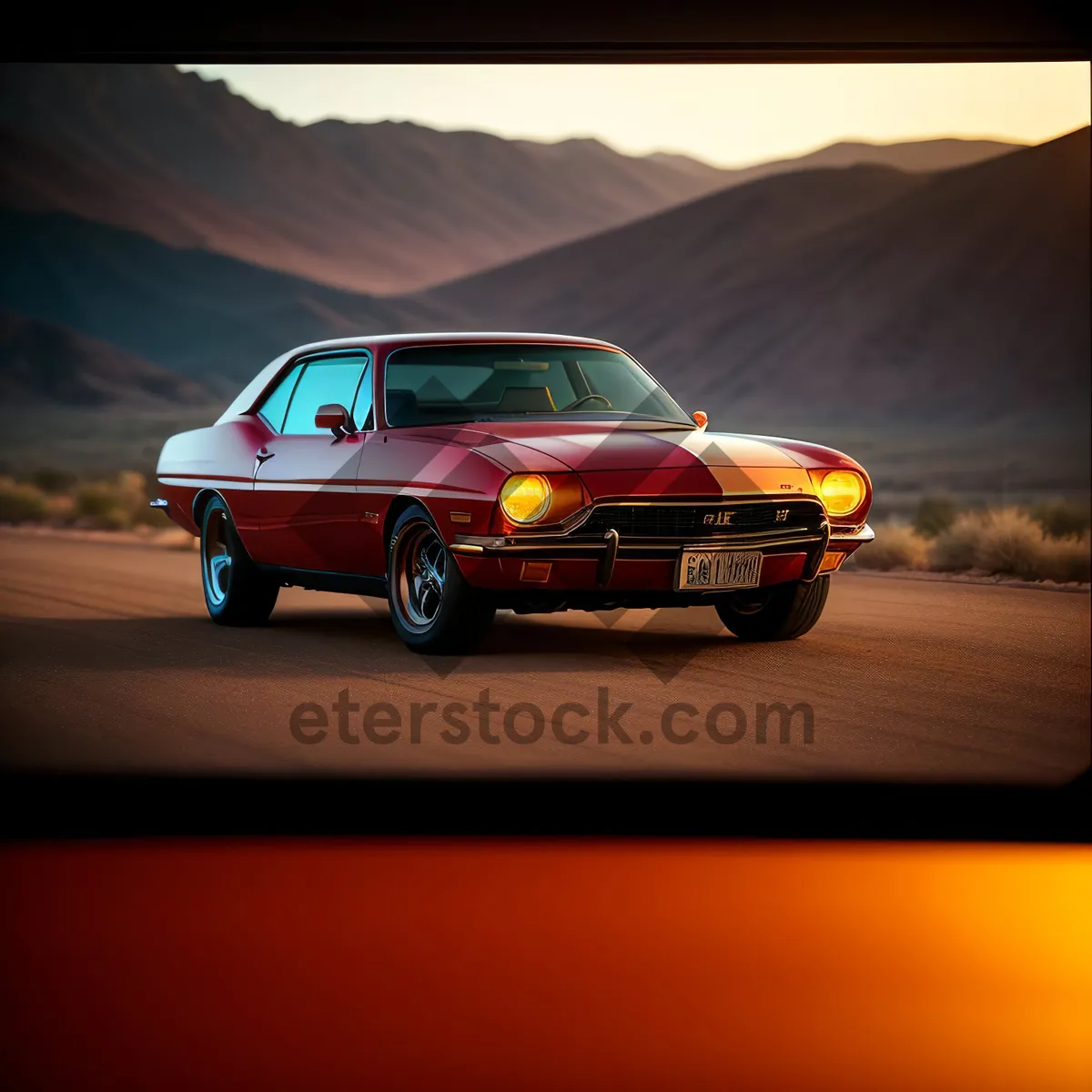 Picture of Speeding luxury sports car on expressway