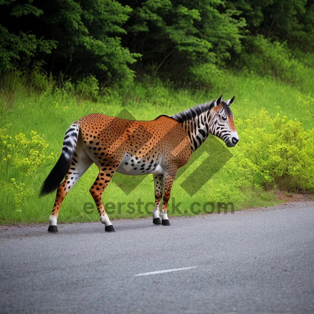 Picture of Wild Safari: Majestic Spotted Leopard in Grass