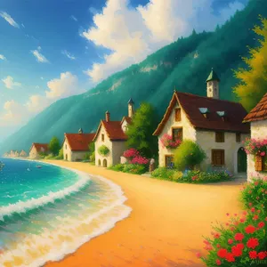 Summer Retreat: Serene Resort Hotel amidst Majestic Mountains and Lake