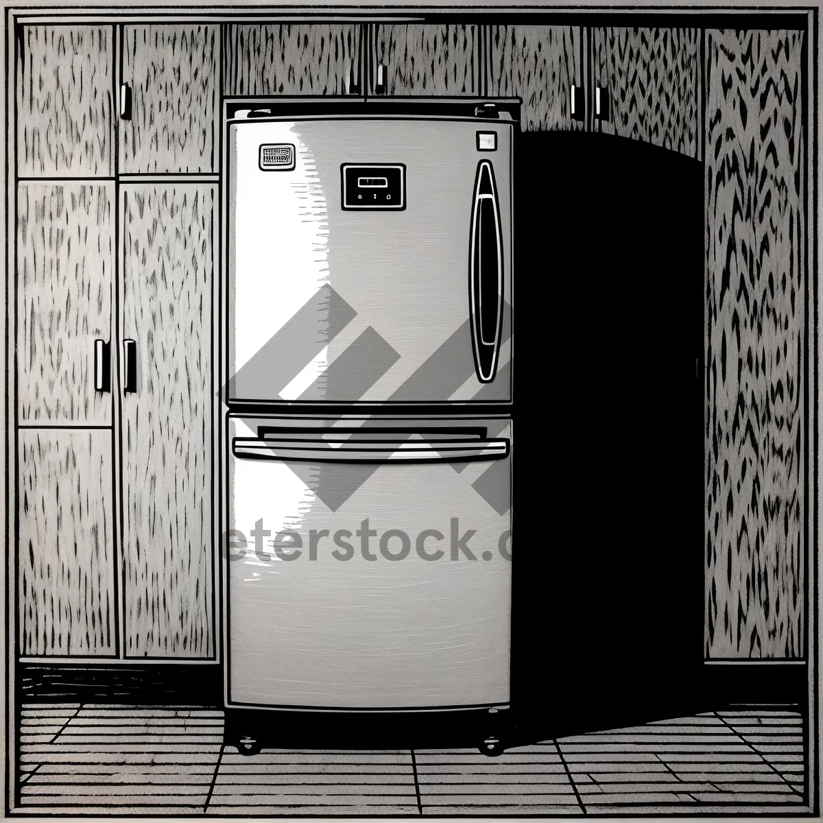 Picture of Empty White Goods Refrigerator in Home Interior