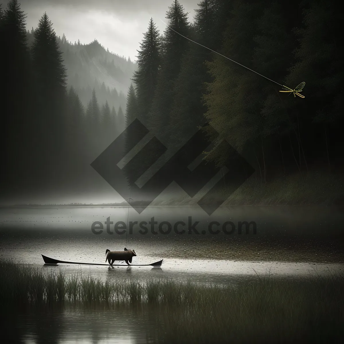 Picture of Serene Sunset Reflection on Calm Lake