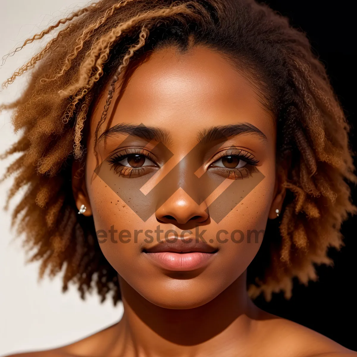 Picture of Beautiful Afro Model in Fashionable Studio Portrait