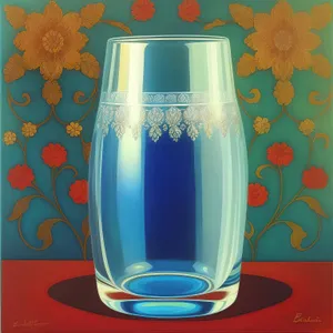 Refreshing Drink in Golden Glass Vase