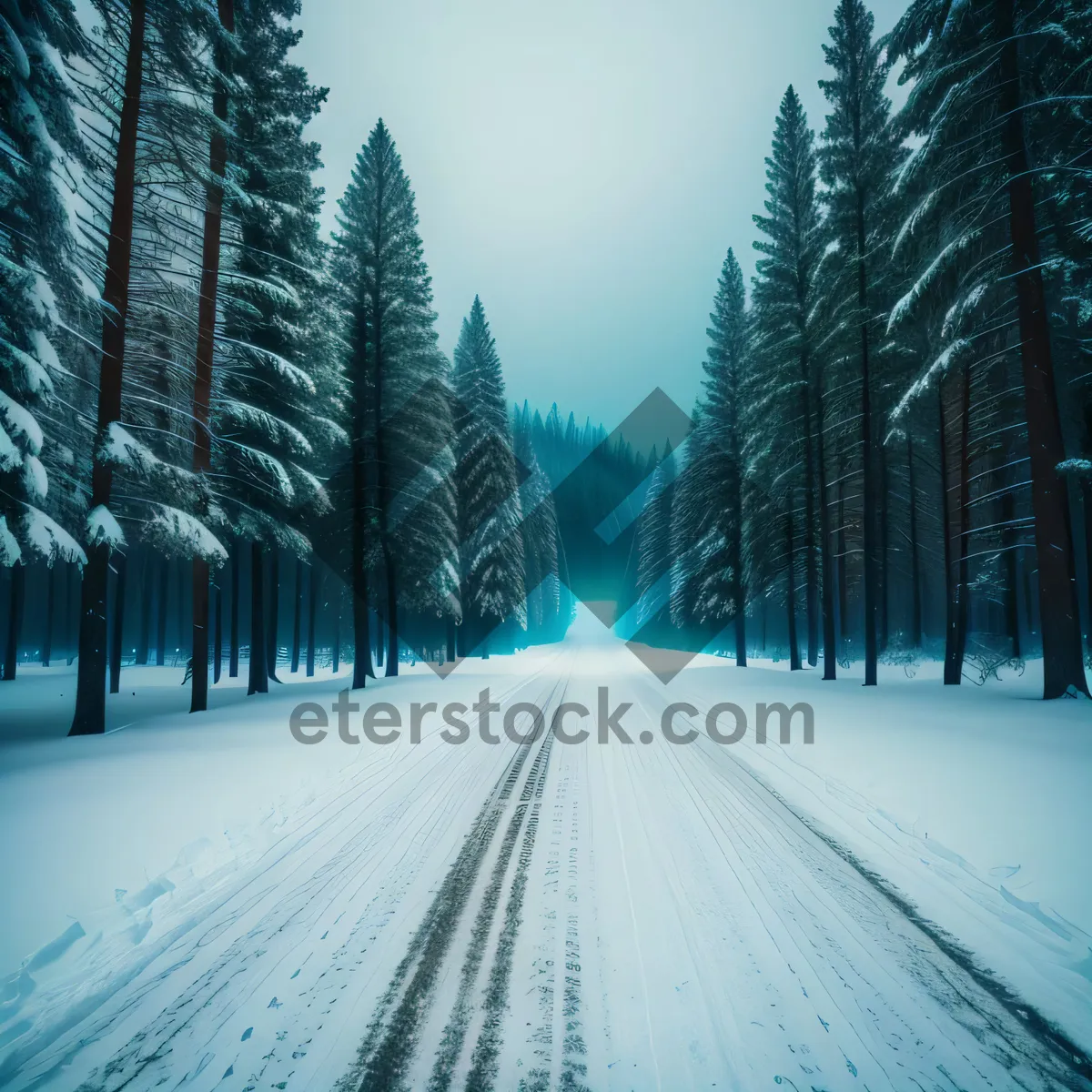 Picture of Frozen Winter Wonderland: Majestic Snowy Forest Landscape