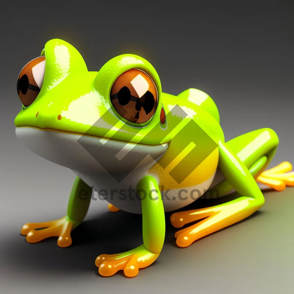 Picture of Vibrant Eyed Tree Frog in Wild Abstraction