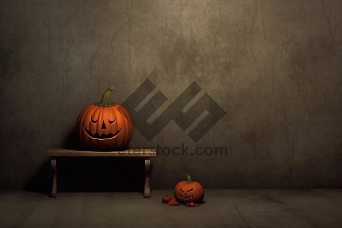 Picture of Orange Pumpkin Jack-O'-Lantern Decoration