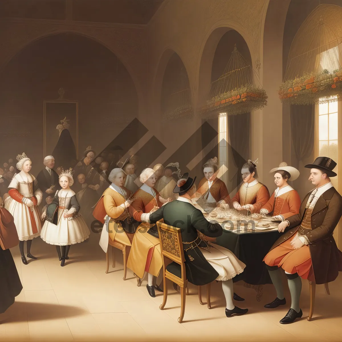 Picture of Group of professionals having a meeting in a restaurant