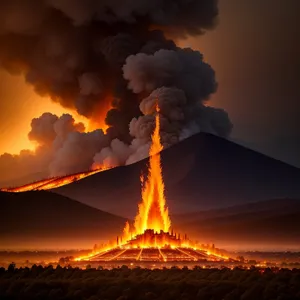 Searing Sunset: A Volcanic Blaze Lighting up the Skies.