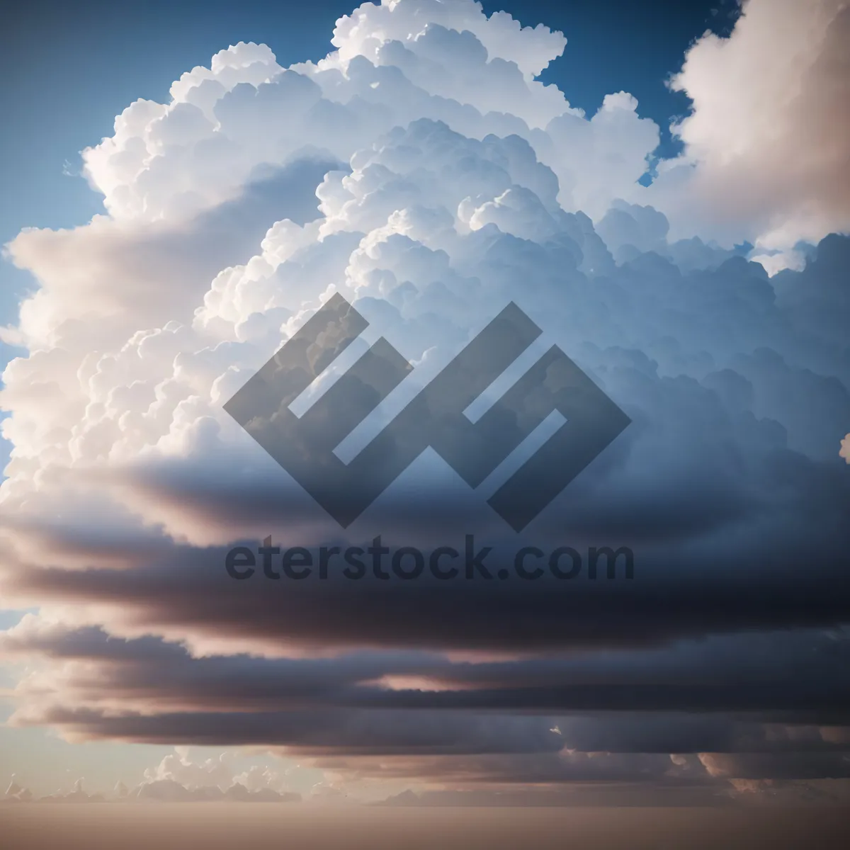 Picture of Vibrant Summer Sky with Fluffy Clouds
