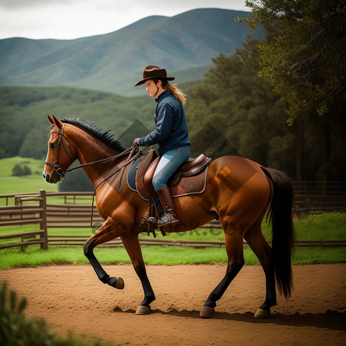 Picture of Equestrian Vaulting Horse in Action