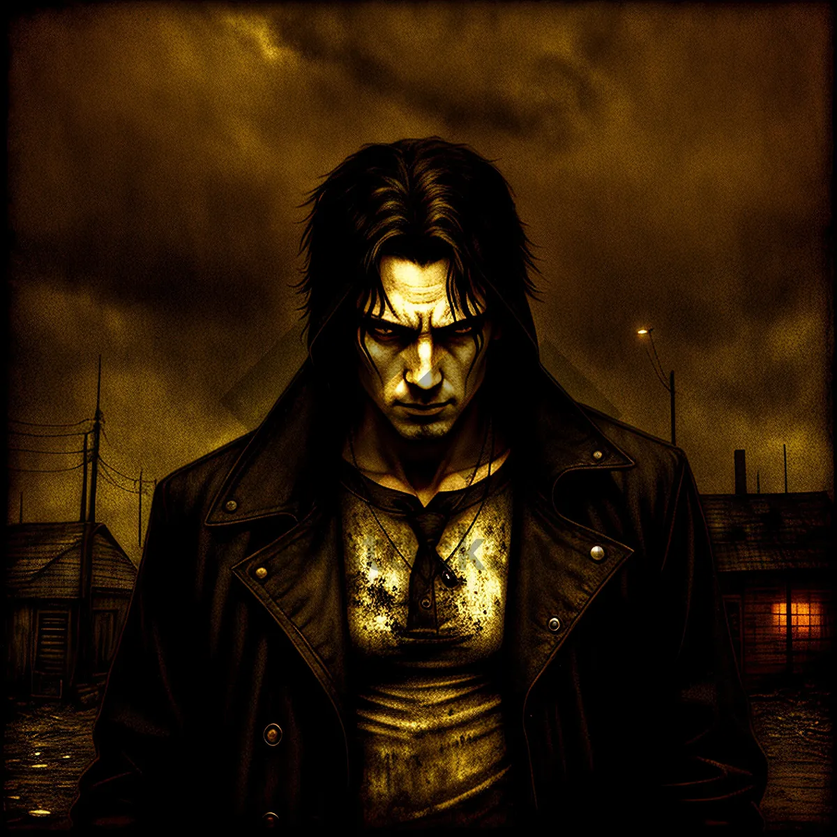 Picture of Disguised Black Attire: Dark Religious Portrait Mask