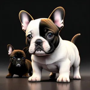 Absolutely adorable bulldog puppy captured in a charming studio portrait