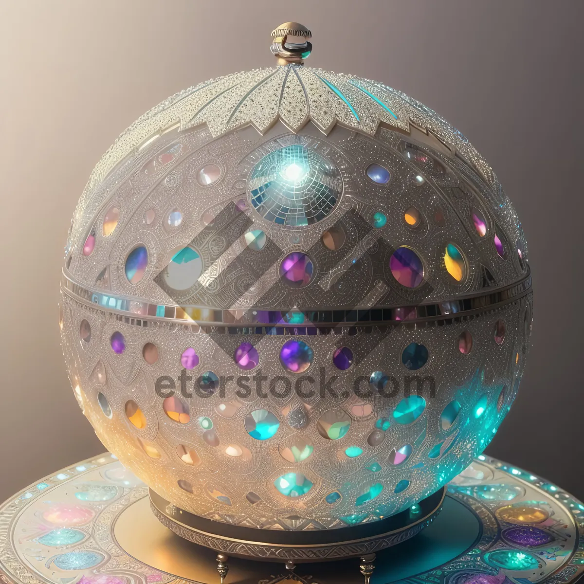 Picture of Festive Winter Teapot Vessel: Shiny Glass Ball Decoration