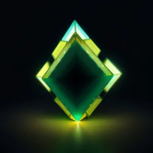 3D glass warning sign icon