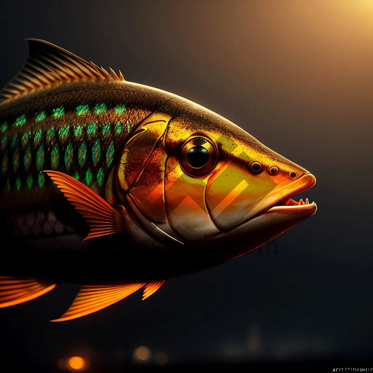 Picture of Colorful Underwater Fish with Striking Eye