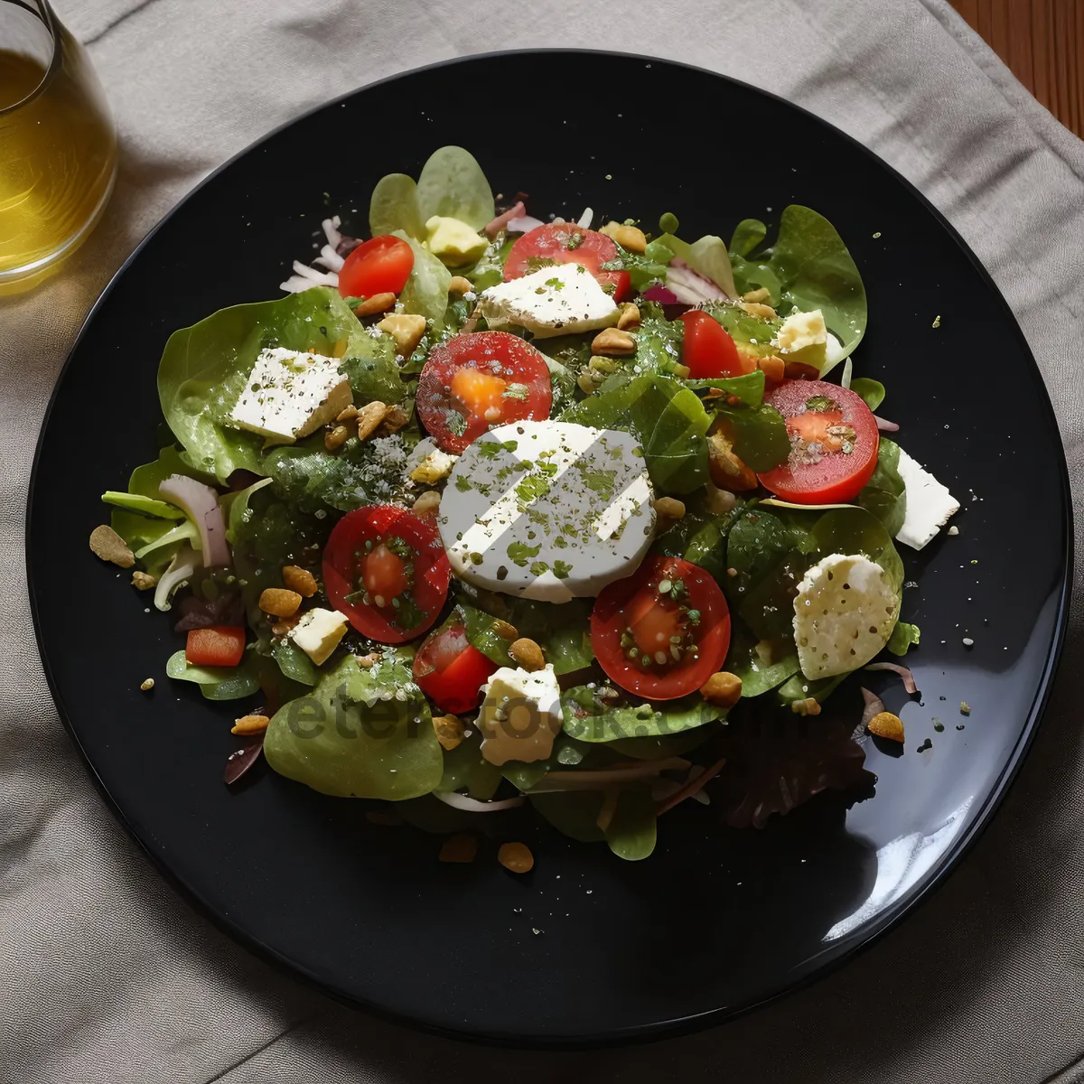 Picture of Fresh Mediterranean Salad with Grilled Chicken and Olives