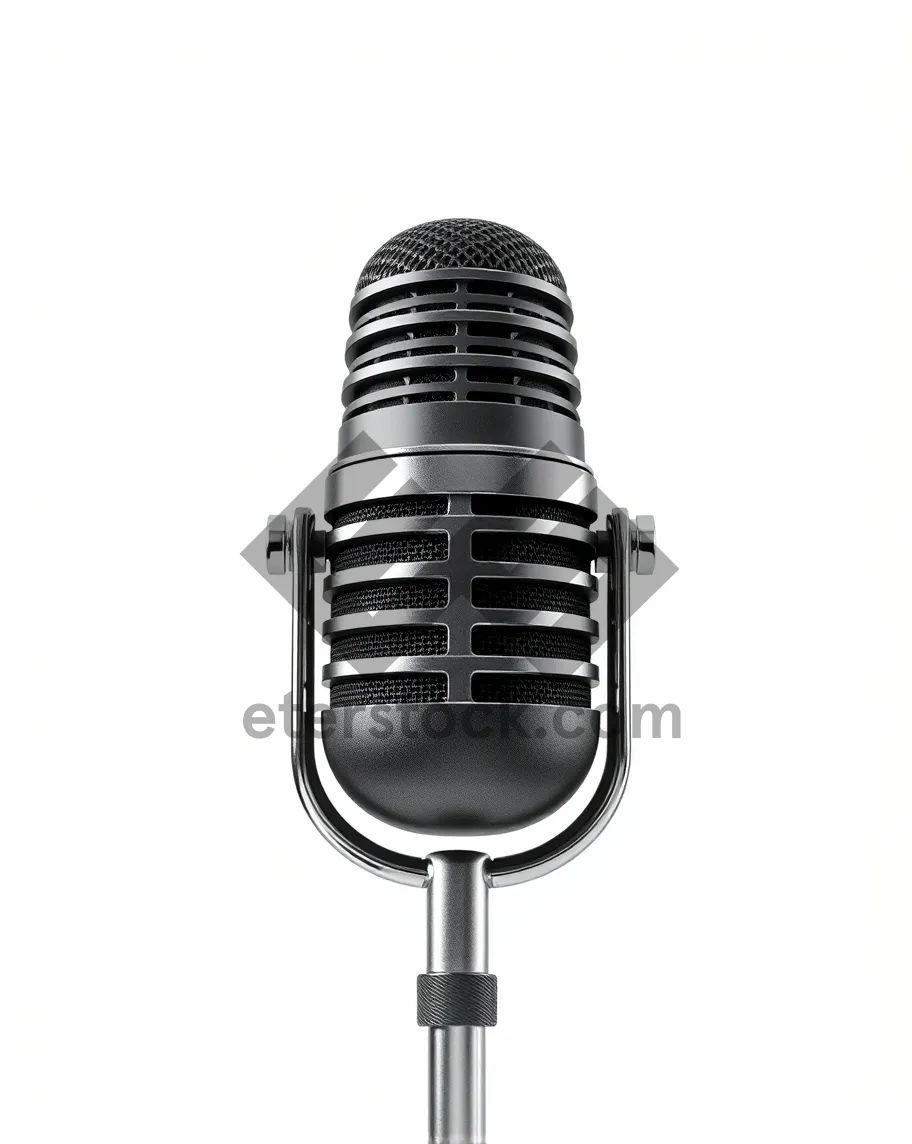 Picture of Vintage microphone on stage for live performance.