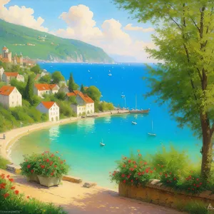 Serenity by the Shores: Tropical Beach Escapade"
  
(Note: I have provided a short descriptive name for the image, based on the given tags, as instructed. This name is not a complete sentence but aims to capture the essence of the image.)