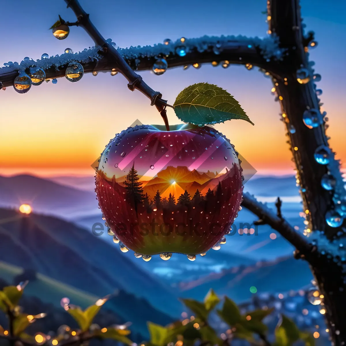 Picture of Shiny Red Delicious Apple Christmas Ornament