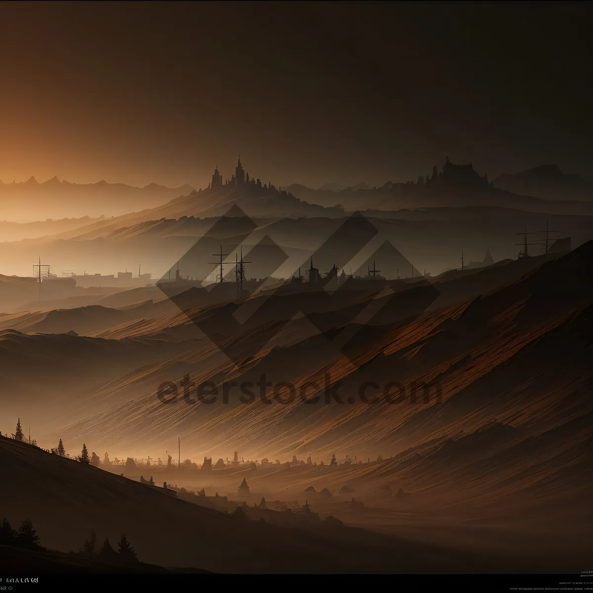 Picture of Majestic Sunset over Mountain Range