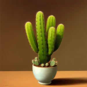 Fresh blossoming cactus in a spring garden