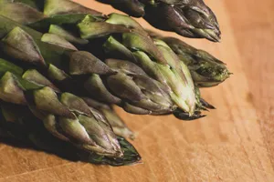 Fresh organic asparagus closeup for healthy cooking ingredients.