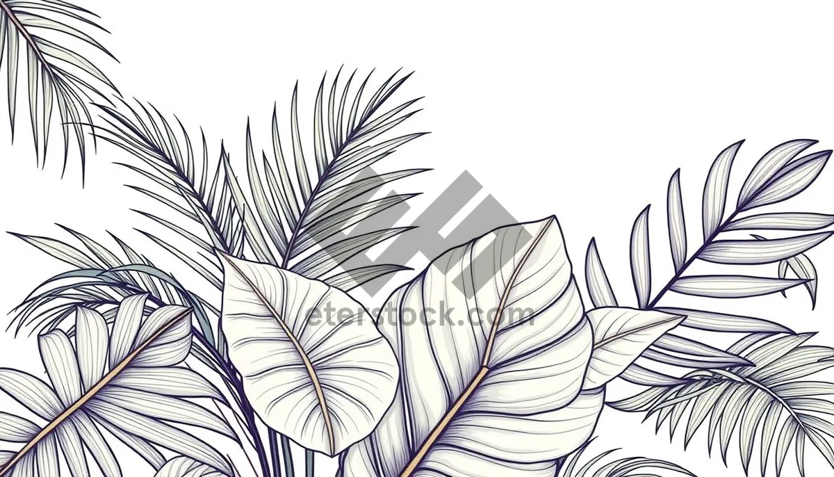 Picture of Silhouette floral branch design pattern