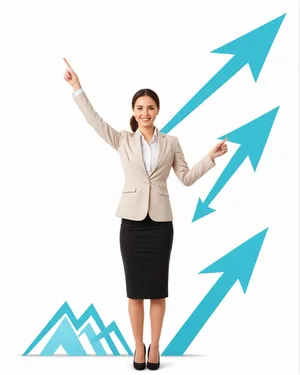 Silhouette of happy business woman and successful golfer