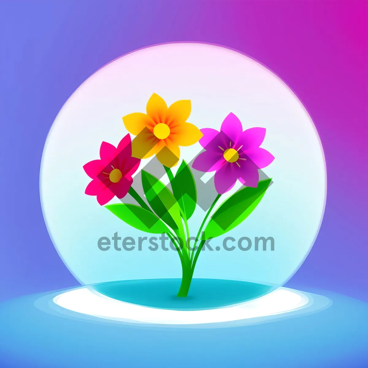 Picture of Colorful Pink Floral Lotus Design with Leaf for Summer Decoration