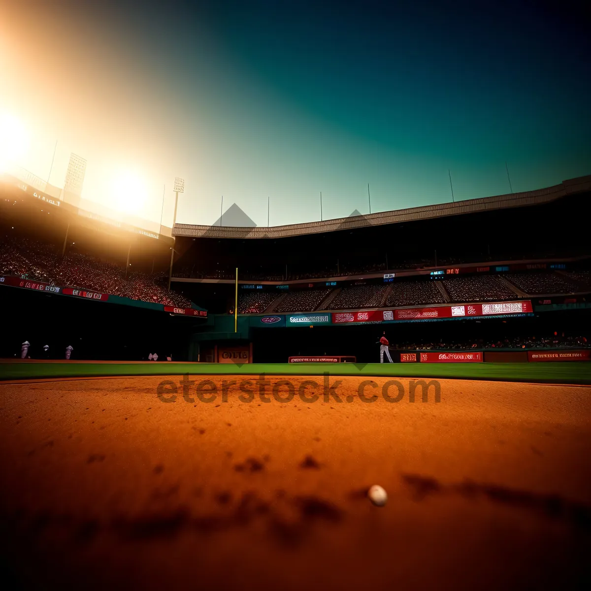 Picture of City Sunset Silhouette with Vibrant Lights