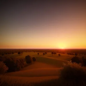 Dazzling Sunset over Serene Beach