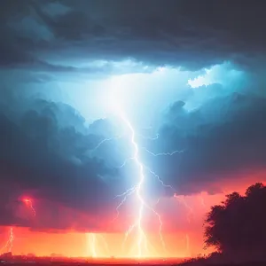 Electric Sky Storm: A Brilliant Thunderbolt Rains Power