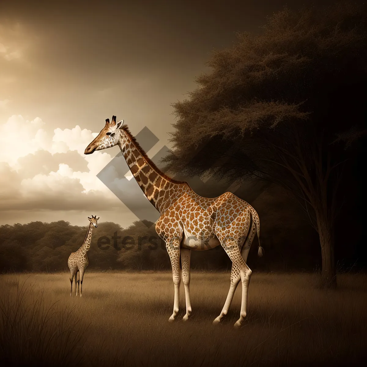 Picture of Tall Giraffe in South African Safari Park