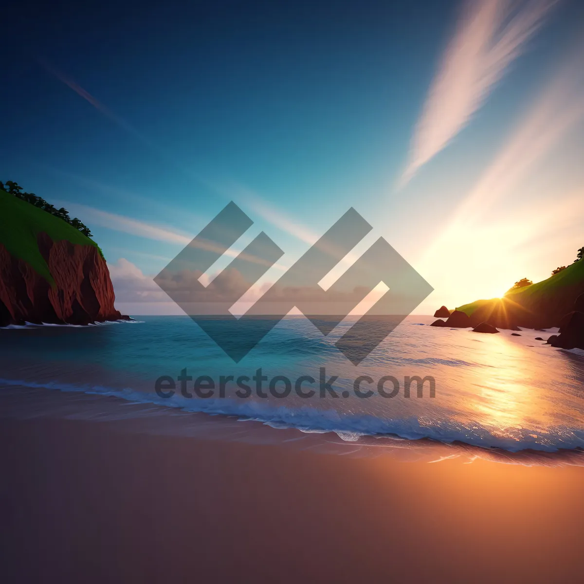 Picture of Tranquil Sunset over the Serene Seascape