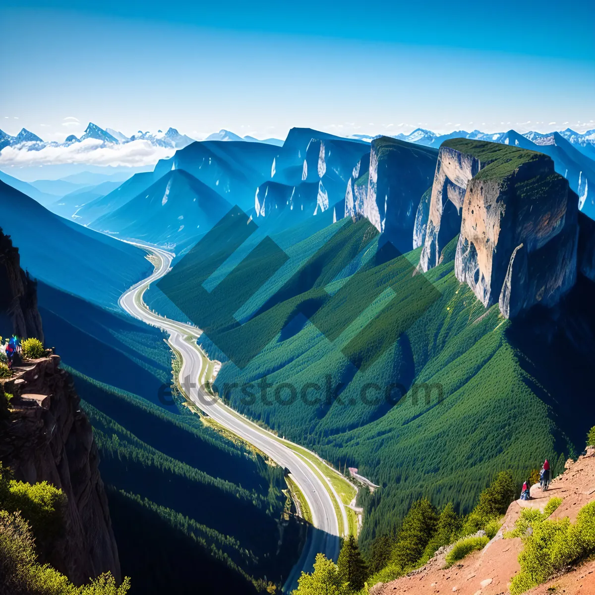 Picture of Majestic Mountain Landscape with Glacier and Lake